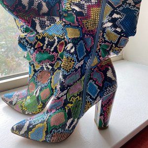 Multicolor Snakeskin Boot